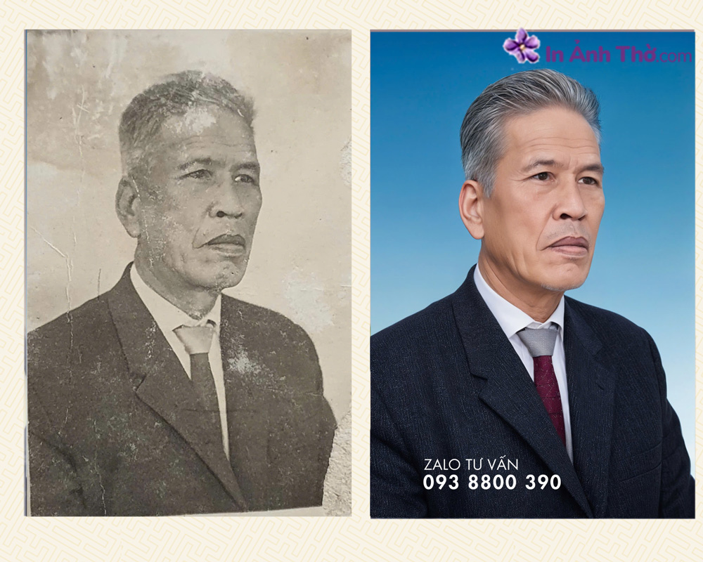 Ảnh trắng đen bị hư hỏng, trước và sau khi Phục hồi lại