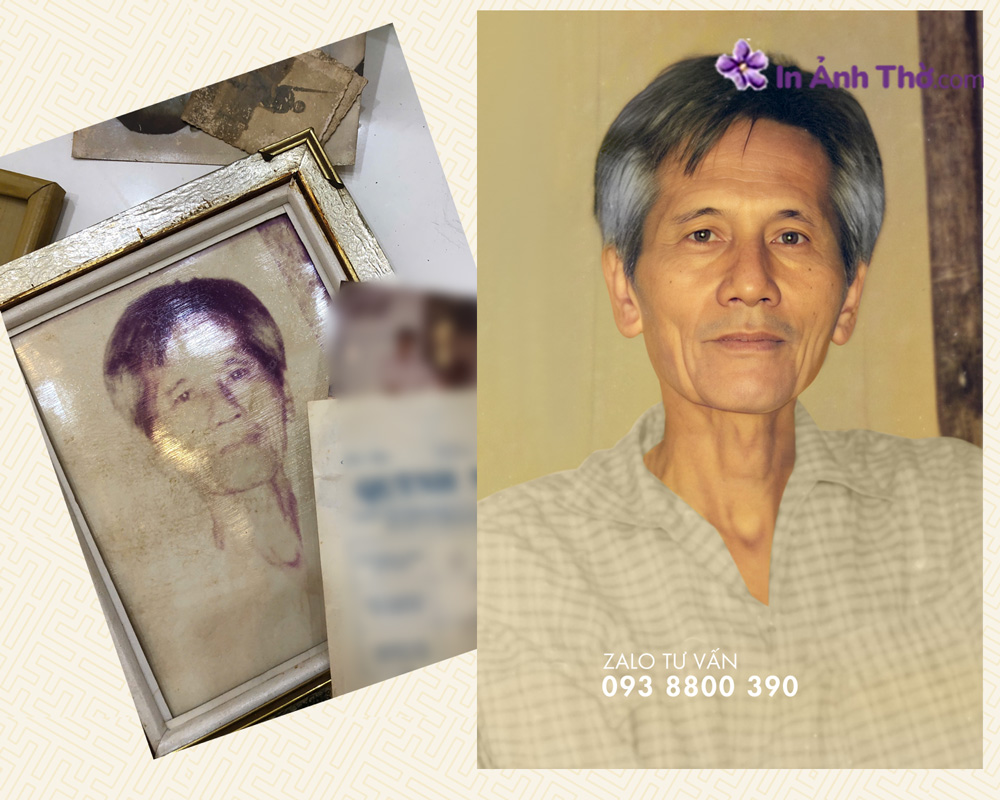 Ảnh thờ cũ còn ảnh gốc phục chồi lại nét lại 