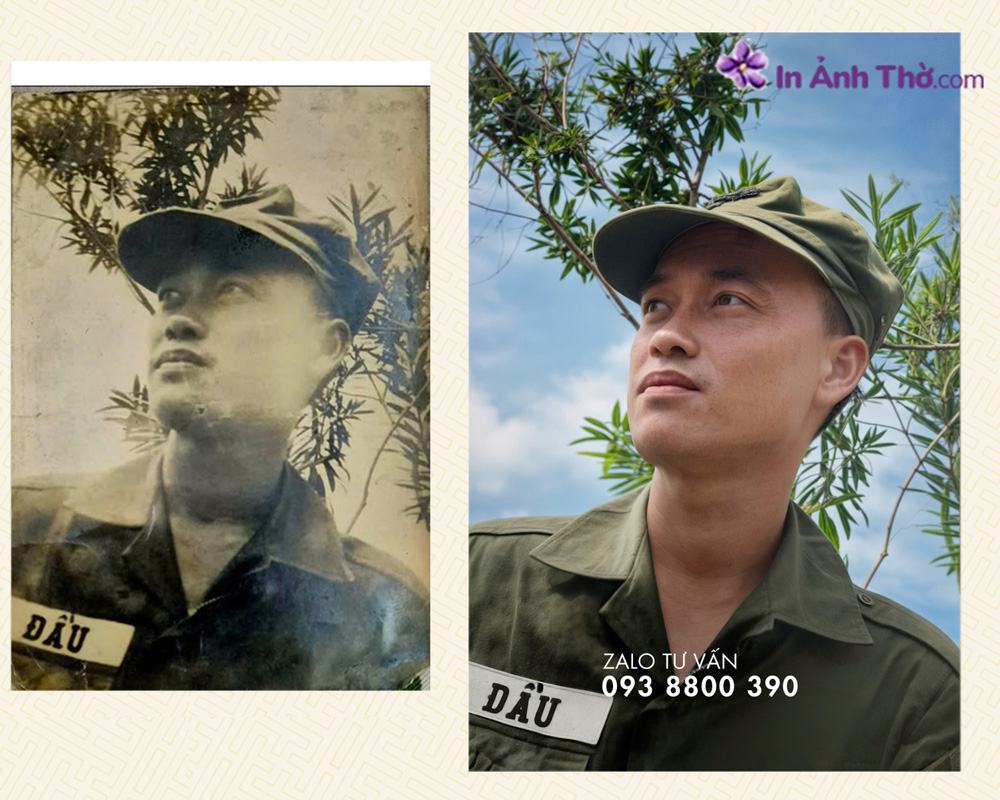 Ảnh phục hồi lên màu từ ảnh kỷ niệm trắng đen mất gốc