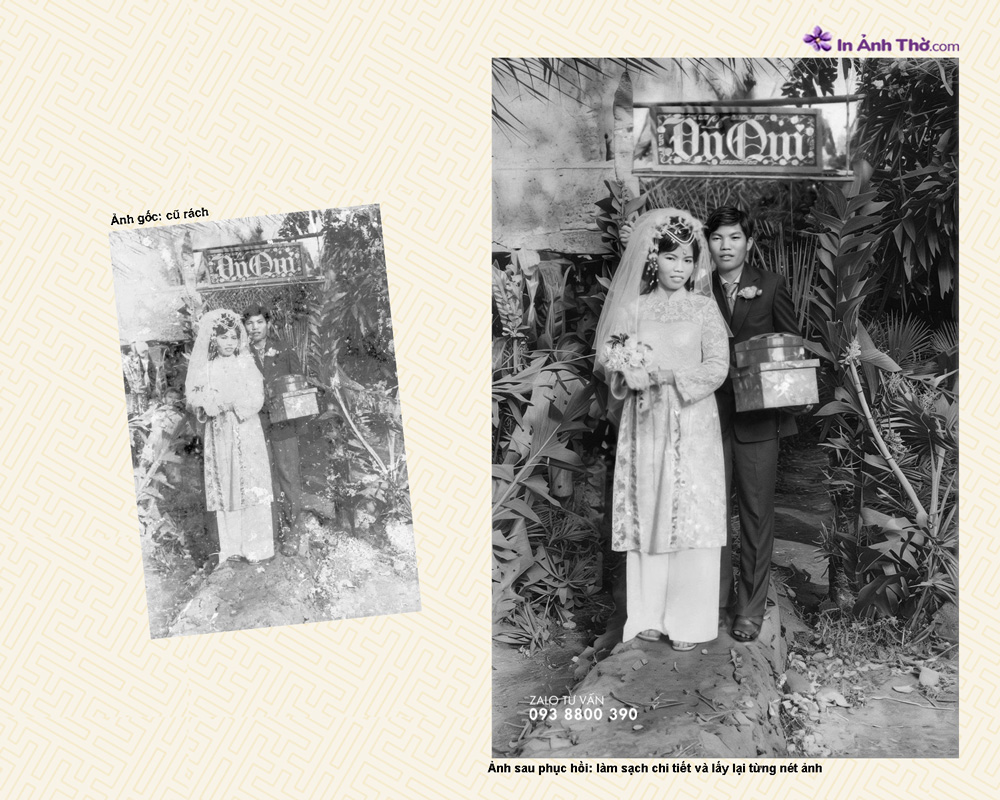 Phục hồi ảnh cưới cũ xước nét lrõ lại