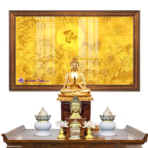 Tranh chữ thư pháp phòng thờ chữ Thọ