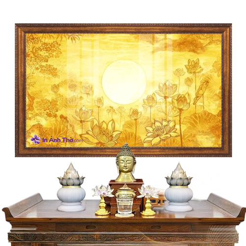 Tranh Hoa Sen Phòng Thờ
