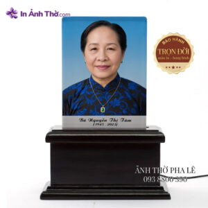 Ảnh thờ pha lê cao cấp in màu nền xanh – bảo hành trọn đời