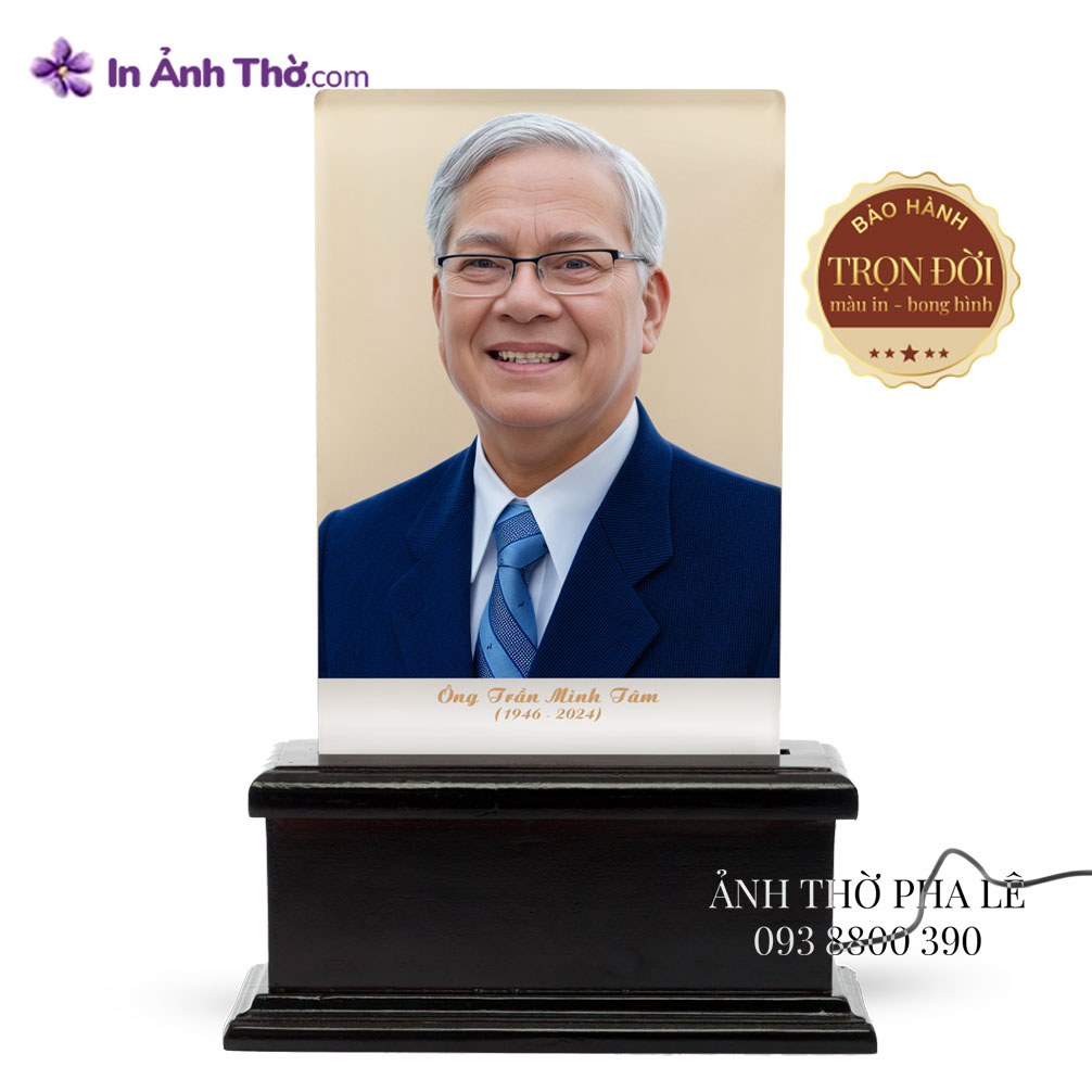 Ảnh thờ pha lê chân dung in màu cao cấp
