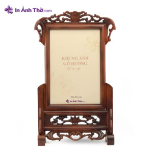 Khung Ảnh Thờ Gỗ Hương Cao Cấp – Họa Tiết Hoa Văn Chạm Khắc: