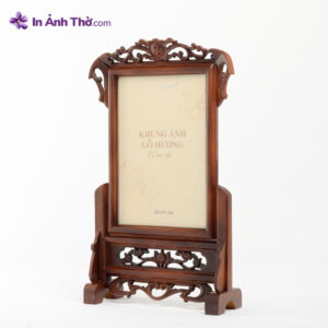 Khung Ảnh Thờ Gỗ Hương Cao Cấp – Họa Tiết Hoa Văn Chạm Khắc: