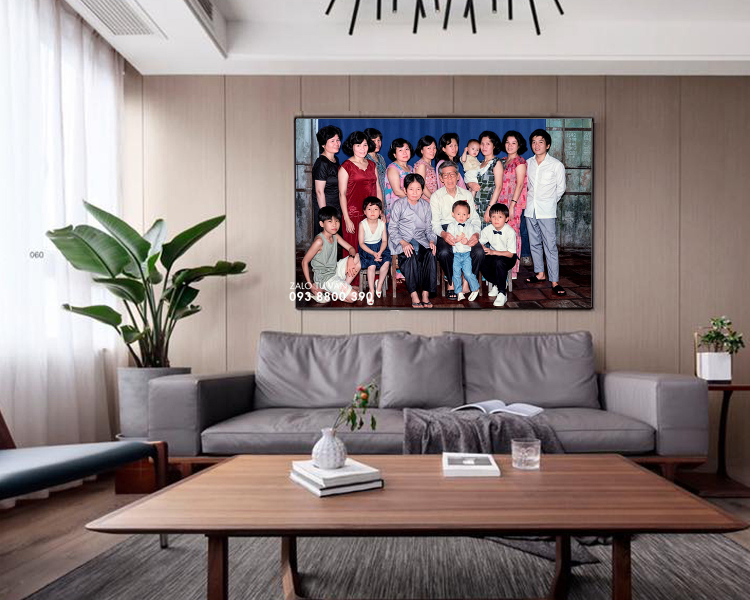 Ảnh treo tường gia đình sau phục hồi 