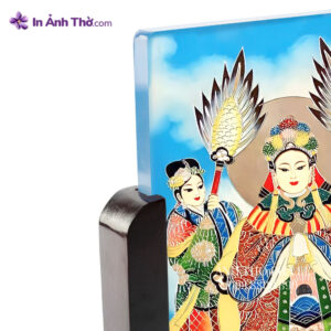 Chi tiết ảnh thờ pha lê Cửu Thiên Huyền Nữ – đường nét hoa văn tinh xảo