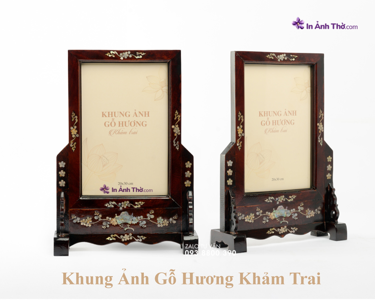 Khung thờ gỗ hương tự nhiên phù hợp bàn thờ gia tiên 