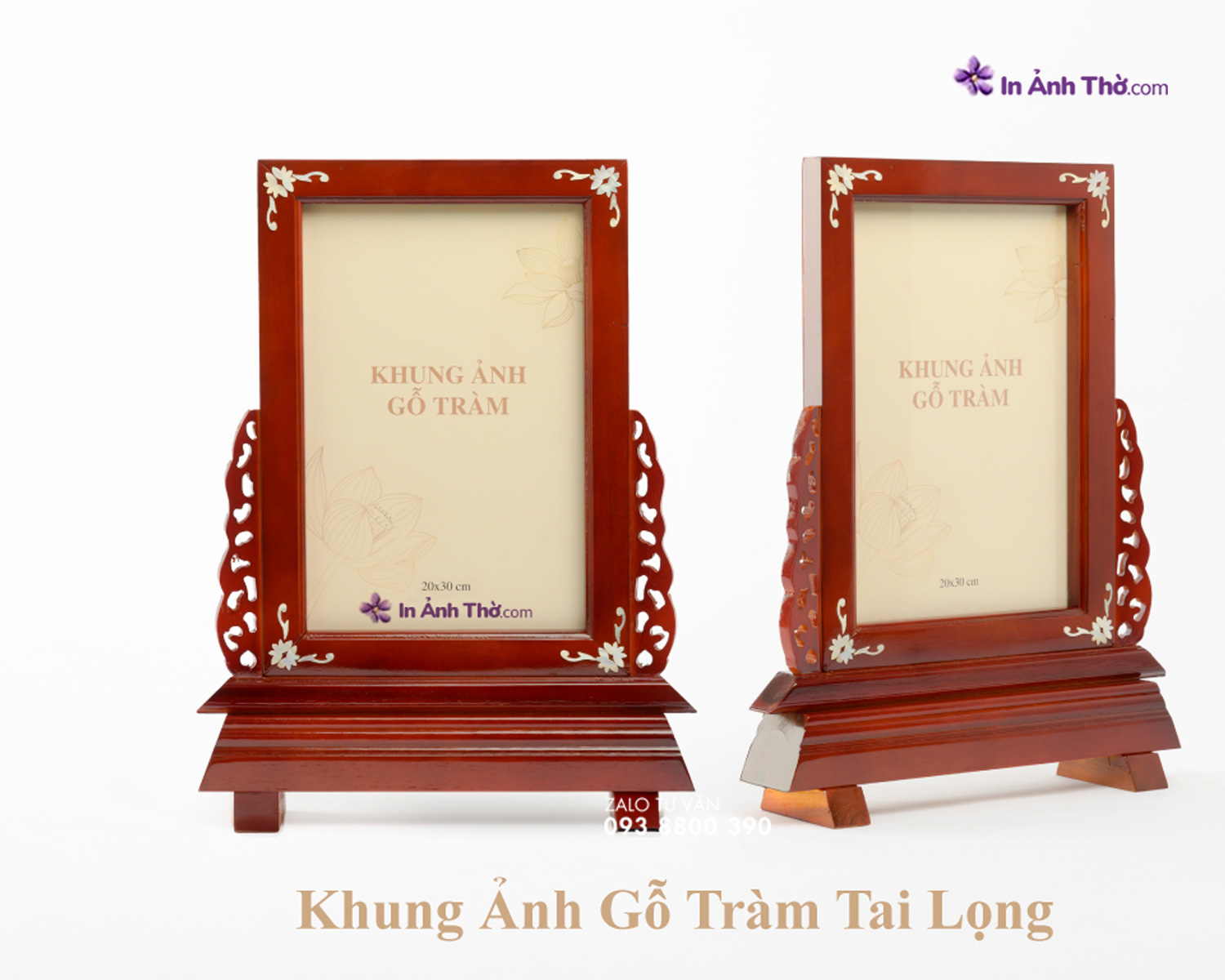 Khung thờ gỗ tràm tai lọng phù hợp đạp ông bà