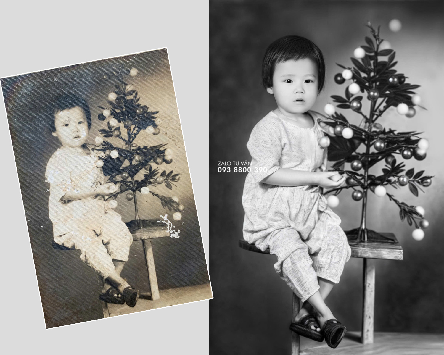 Phục hồi ảnh cũ in ảnh treo tường 