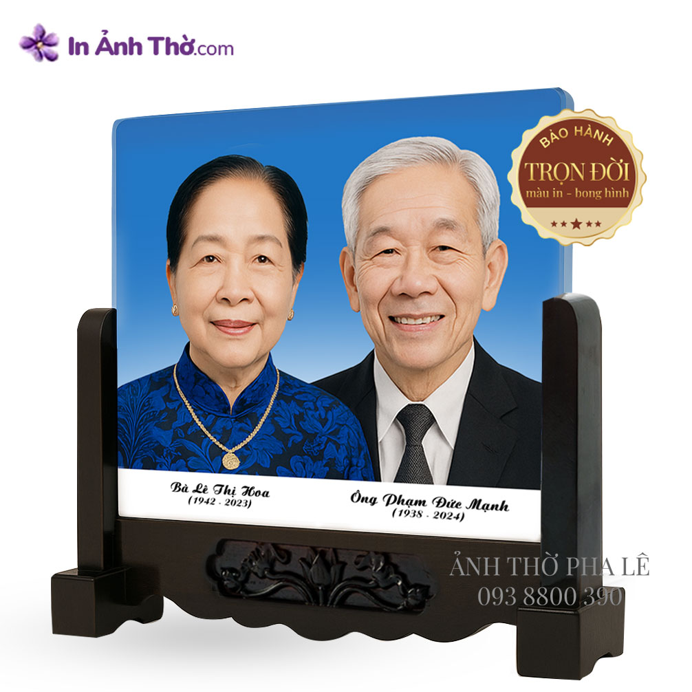 Ảnh thờ pha lê 2 người song thân