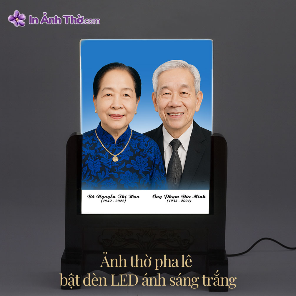 Ảnh thờ đôi pha lê cao cấp có đèn led