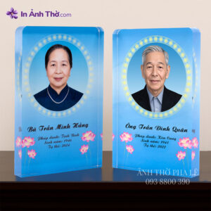 bài vị pha lê đôi thờ cúng ông bà tại chùa