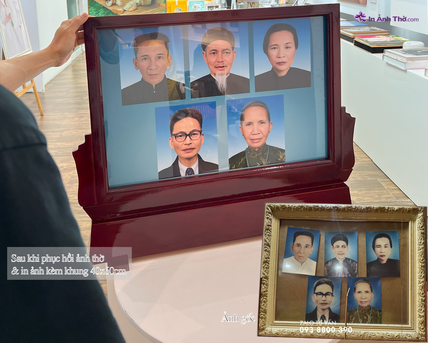 Chọn kích thước ảnh thờ gia tiên chuẩn phong thủy cho bàn thờ có nhiêu ảnh