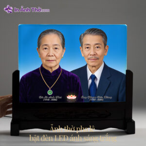 ảnh thờ đôi khung gỗ chạm hoa