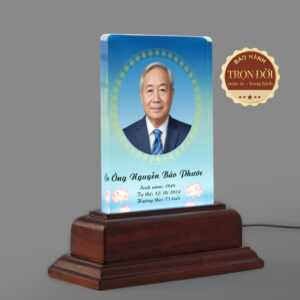 Ảnh thờ pha lê in màu đế gỗ Hương cao cấp – sang trọng, trang nghiêm