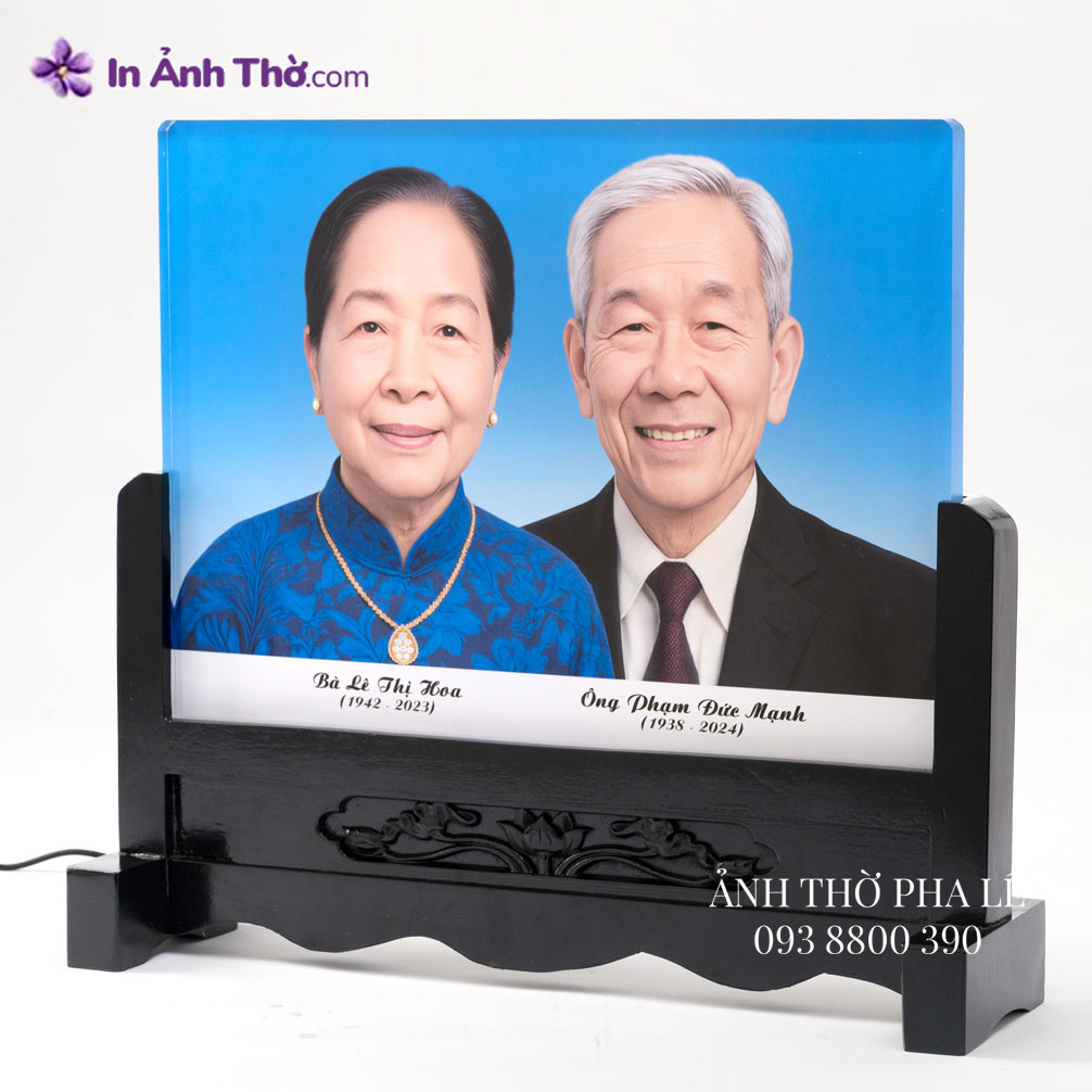 Mẫu ảnh thờ pha lê ghép đôi