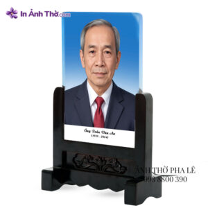 Ảnh thờ in pha lê – khung gỗ hoa văn sang trọng