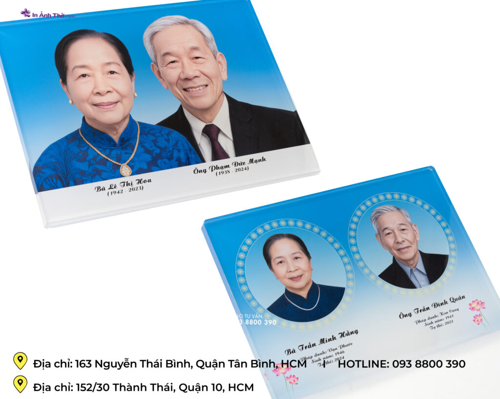 Ảnh thờ pha lê đôi cho ông bà