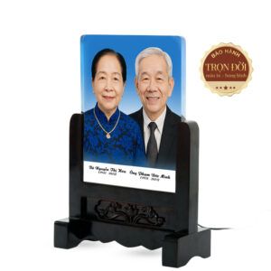 Ảnh thờ pha lê song thân kích thước nhỏ – chụp trực diện nền trắng