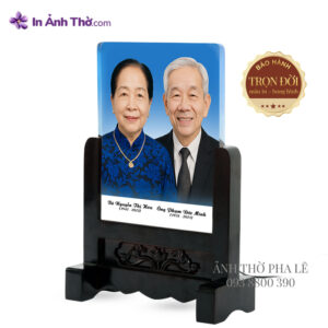 Ảnh thờ ghép đôi ông bà mỉm cười – pha lê kích thước nhỏ