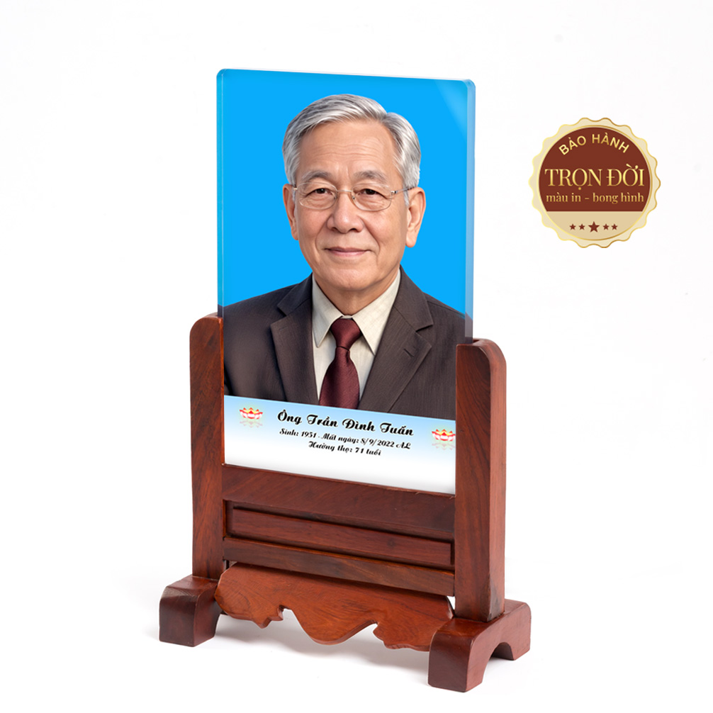 Ảnh thờ pha lê khung gỗ hương cỡ tiêu chuẩn 20×30 cm