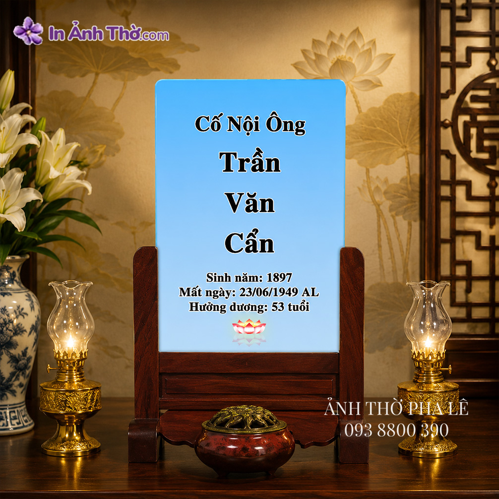 Ảnh Thờ Tưởng Niệm Không Có Ảnh Chân Dung trên bàn thờ gia tiên
